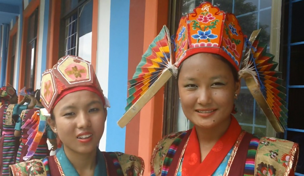 Village girls in ceremonial costume
