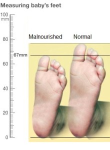 Measure baby's feet